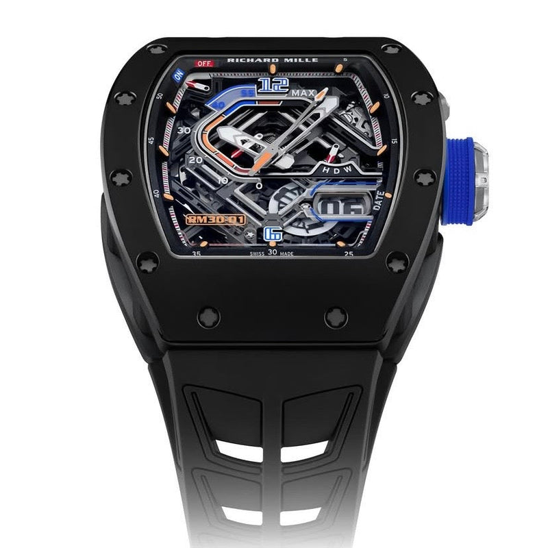 Richard Mille | RM 30-01 | Black Ceramic | Skeletonized Grade 5 Titanium | 1 year warranty