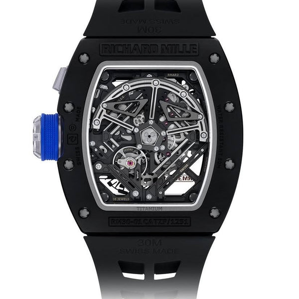 Richard Mille | RM 30-01 | Black Ceramic | Skeletonized Grade 5 Titanium | 1 year warranty